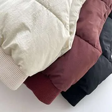 Kissonic Women's Winter Cropped Vest Lightweight Sleeveless Warm Puffer Vest Padded Gilet Outwear(Black-M)