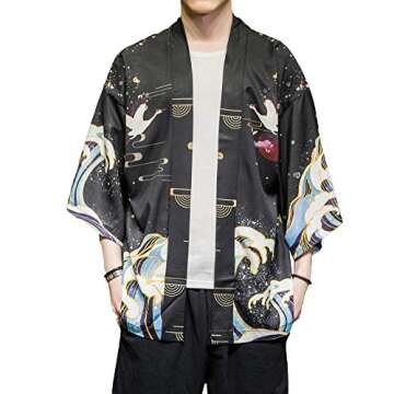 PRIJOUHE Lightweight Japanese Kimono Jacket for All