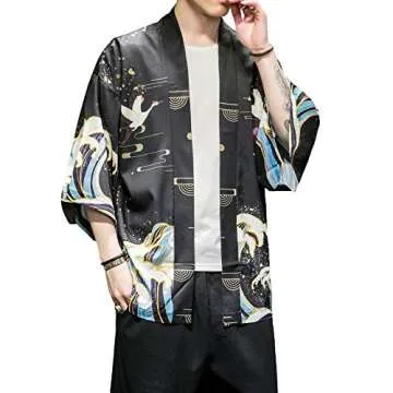 PRIJOUHE Lightweight Japanese Kimono Jacket for All