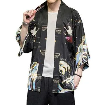 PRIJOUHE Lightweight Japanese Kimono Jacket for All