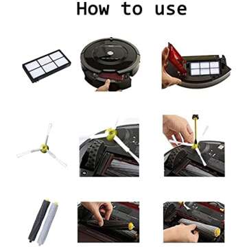 MZY LLC 13 Pack Replacement Parts for iRobot Roomba 800 900 Series 805 860 870 871 880 890 960 980 985 Vacuum Accessories, Replenishement Kit with 1 Debris Extractor 3 Filters 3 Side Brushes & Screws