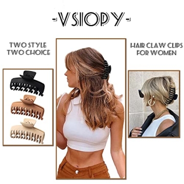 Vsiopy 6 Pack Strong Hold Medium Large Hair Clips
