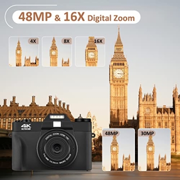 JUSTFX 4K Digital Camera for Vlogging with WiFi