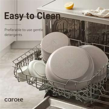 CAROTE 21pcs Pots and Pan Set Non Stick, Nonstick Induction Cookware, Detachable Handle Cookware Set, Removable Handle, RV Oven Safe Cookware, Taupe