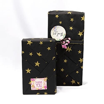 Gold Star Black Tissue Paper for Perfect Gift Wrapping