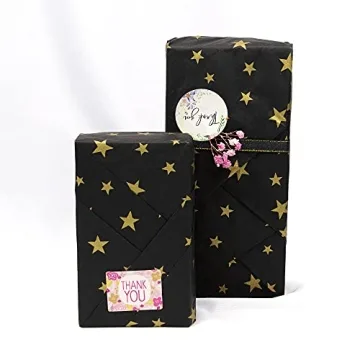 Gold Star Black Tissue Paper for Perfect Gift Wrapping