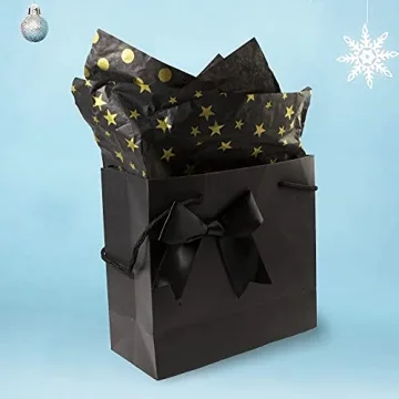 Gold Star Black Tissue Paper for Perfect Gift Wrapping