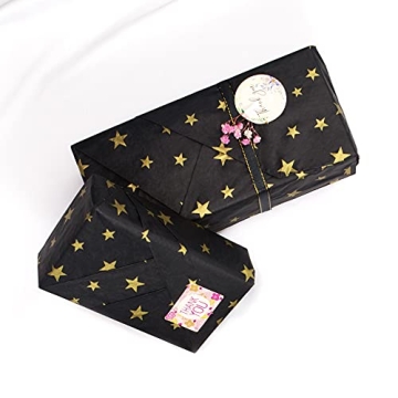 Gold Star Black Tissue Paper for Perfect Gift Wrapping