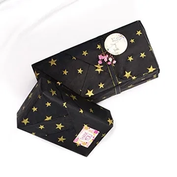 Gold Star Black Tissue Paper for Perfect Gift Wrapping