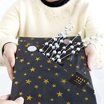 Gold Star Black Tissue Paper for Perfect Gift Wrapping