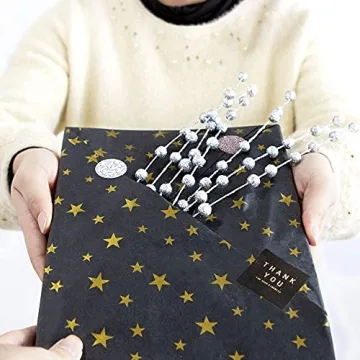 Gold Star Black Tissue Paper for Perfect Gift Wrapping