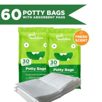 60 Refill Potty Bags: Absorbent, Disposable Potty Liners Compatible with OXO Tot 2-in-1 Go Potty | S...