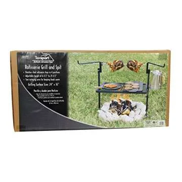 Heavy Duty Adjustable Camping Rotisserie Grill by Texsport