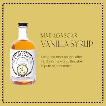 Explorer Vanilla Coffee Syrup Flavor, All Natural Gluten Free Flavoring for Drinks, Lattes, Cocktail...