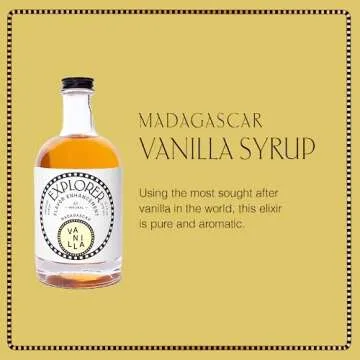 Explorer Vanilla Coffee Syrup Flavor, All Natural Gluten Free Flavoring for Drinks, Lattes, Cocktail...