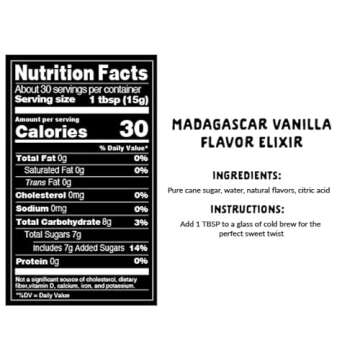 Explorer Vanilla Coffee Syrup Flavor, All Natural Gluten Free Flavoring for Drinks, Lattes, Cocktails & Shakes, 12.7 fl oz