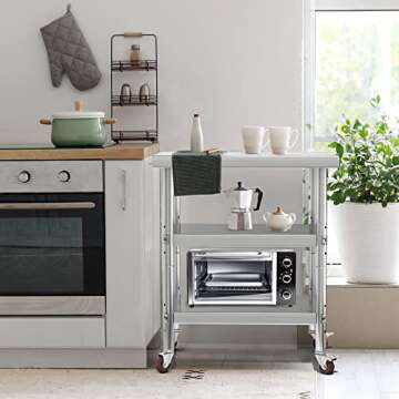 YITAHOME NSF Stainless Steel Table - 36" x 24" Prep Table with Wheels and 3 Shelves
