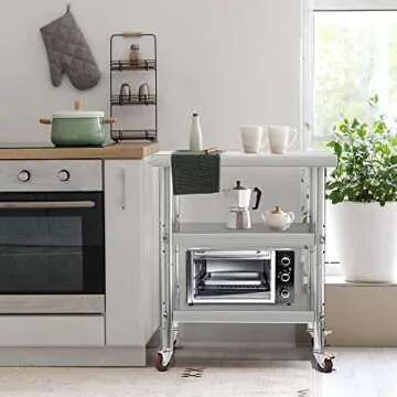 YITAHOME NSF Stainless Steel Table - 36" x 24" Prep Table with Wheels and 3 Shelves