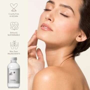 BambuEarth Rosewater Face Cleanser (4 oz) - Helps Hydrate, Balance, and Soothe - Non-Foaming, Vegan, Alcohol-Free Cleanser with Organic Rosewater to Support Skin's Barrier