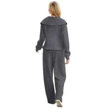 XIEERDUO Two Piece Sets For Women Loungewear Fall Fashion 2024 Trendy Casual DimGray L