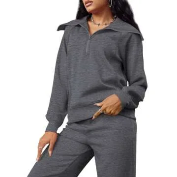 XIEERDUO Two Piece Sets For Women Loungewear Fall Fashion 2024 Trendy Casual DimGray L