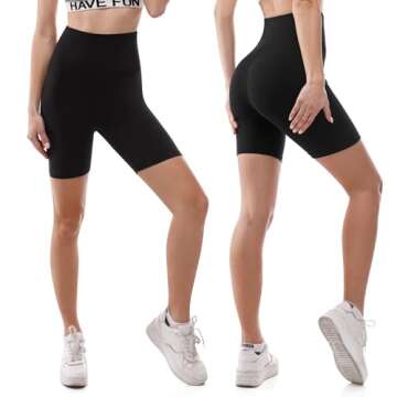 SINOPHANT High Waisted Women Biker Shorts - 6” Buttery Soft Elastic Tummy Control Shorts for Gym, ...