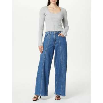 The Drop Women's Frida Relaxed Fit Jeans, Medium Indigo, 40, Plus Size
