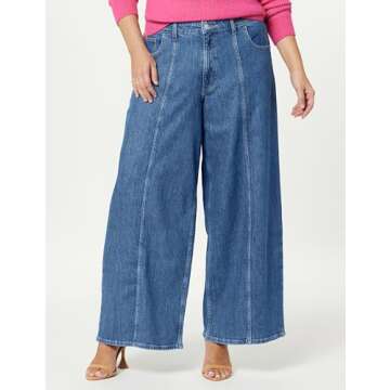 The Drop Women's Frida Relaxed Fit Jeans, Medium Indigo, 40, Plus Size