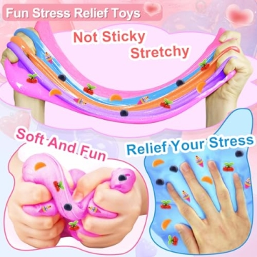Valentine Butter Slime 28 Pack with Fruit Charms for Kids