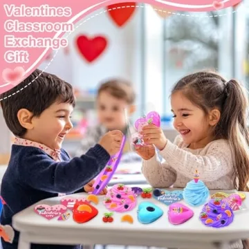Valentine Butter Slime 28 Pack with Fruit Charms for Kids