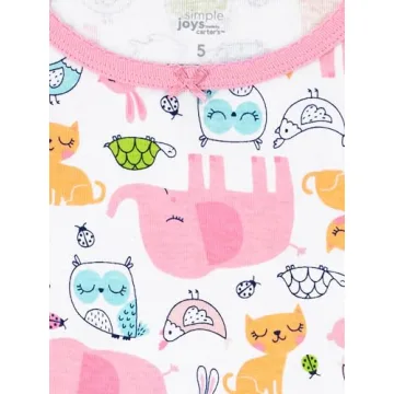 Simple Joys by Carter's Baby 6-piece Snug Fit Cotton Pajama Set, Bunny/Animals Green, 6-9 Months