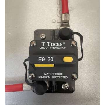 T Tocas 30A Amp Circuit Breaker for Boat Trolling Motor Marine ATV Vehicles Stereo Audio Battery Sol...