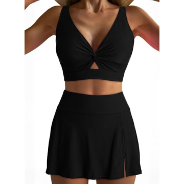 Dokotoo Bikini Set for Women Swimsuits 2025 Tankini Cutout Tops and Bottoms Swim Suit with Removable...