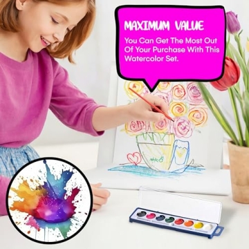 Neliblu Watercolor Paint Set - 24 Vibrant Colors for Kids