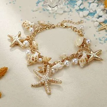 RUOFFETA Seashell Jewelry Set for Women Beach Accessories