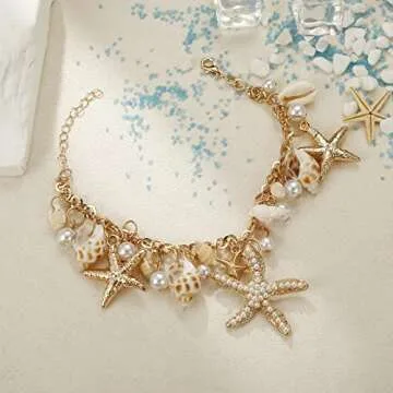 RUOFFETA Seashell Jewelry Set for Women Beach Accessories