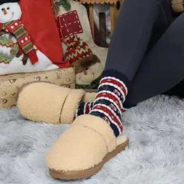 Cozy Nuhaus Women's Plush Slippers with Memory Foam