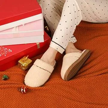 Cozy Nuhaus Women's Plush Slippers with Memory Foam
