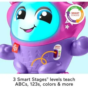 Fisher-Price Baby & Toddler Learning Toy DJ Bouncin’ Star with Music Lights & Bouncing Action for Ages 6+ Months