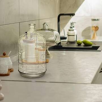 Uiifan 2 Pcs Round Glass Carboy Clear Beer Wine Water Jug Water Bottle Brewing Fermenter Container for Home and Kitchen (3 Gallon)