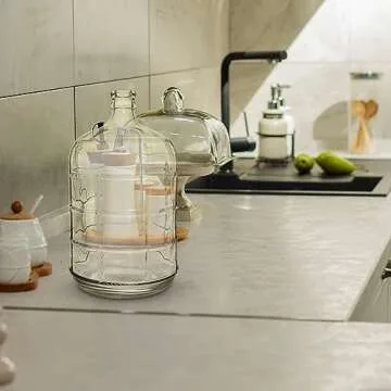 Uiifan 2 Pcs Round Glass Carboy Clear Beer Wine Water Jug Water Bottle Brewing Fermenter Container for Home and Kitchen (3 Gallon)