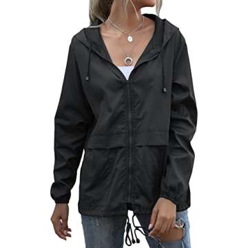 JMinger Waterproof Rain Jackets for Women Hooded Windbreaker Lightweight Raincoat for Outdoor Hiking...