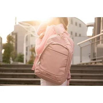 LIGHT FLIGHT Collge Laptop Backpack, 15.6 inch Laptop Travel Backpack for women, College Computer Bookbag Casual Bag for Work Travel College, Gifts for Women,Pink