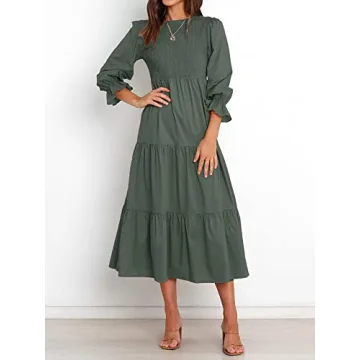 BTFBM Casual Long Sleeve Flowy Dress for Women