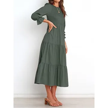 BTFBM Casual Long Sleeve Flowy Dress for Women