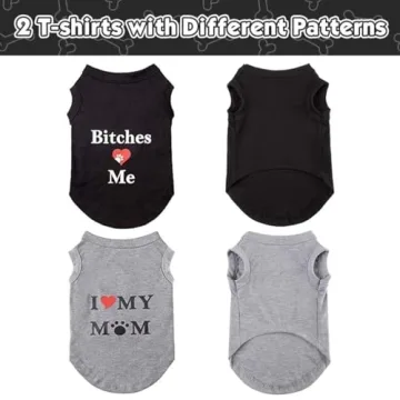 Fashionable Dog T Shirts - Stylish Pet Vests 2 Pack