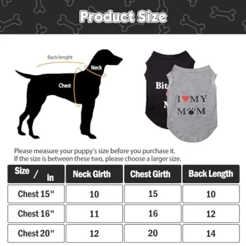 Fashionable Dog T Shirts - Stylish Pet Vests 2 Pack
