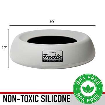 Franklin Sports Spill Proof Portable Pet Bowl For Cars - No Splash Travel Water + Food Dish for Dogs...