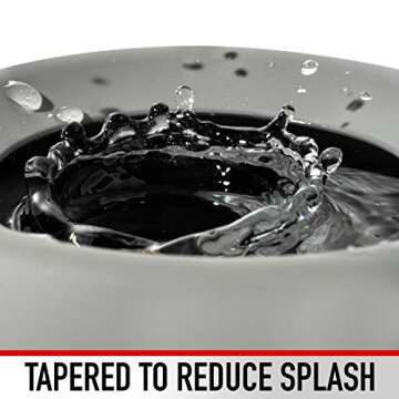 Franklin Sports Spill Proof Portable Pet Bowl For Cars - No Splash Travel Water + Food Dish for Dogs + Cats - 16 oz. - BPA Free,White , Gray