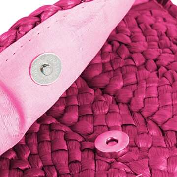 Freie Liebe Straw Clutch Purses for Women Summer Beach Bags Envelope Woven Clutch Handbags